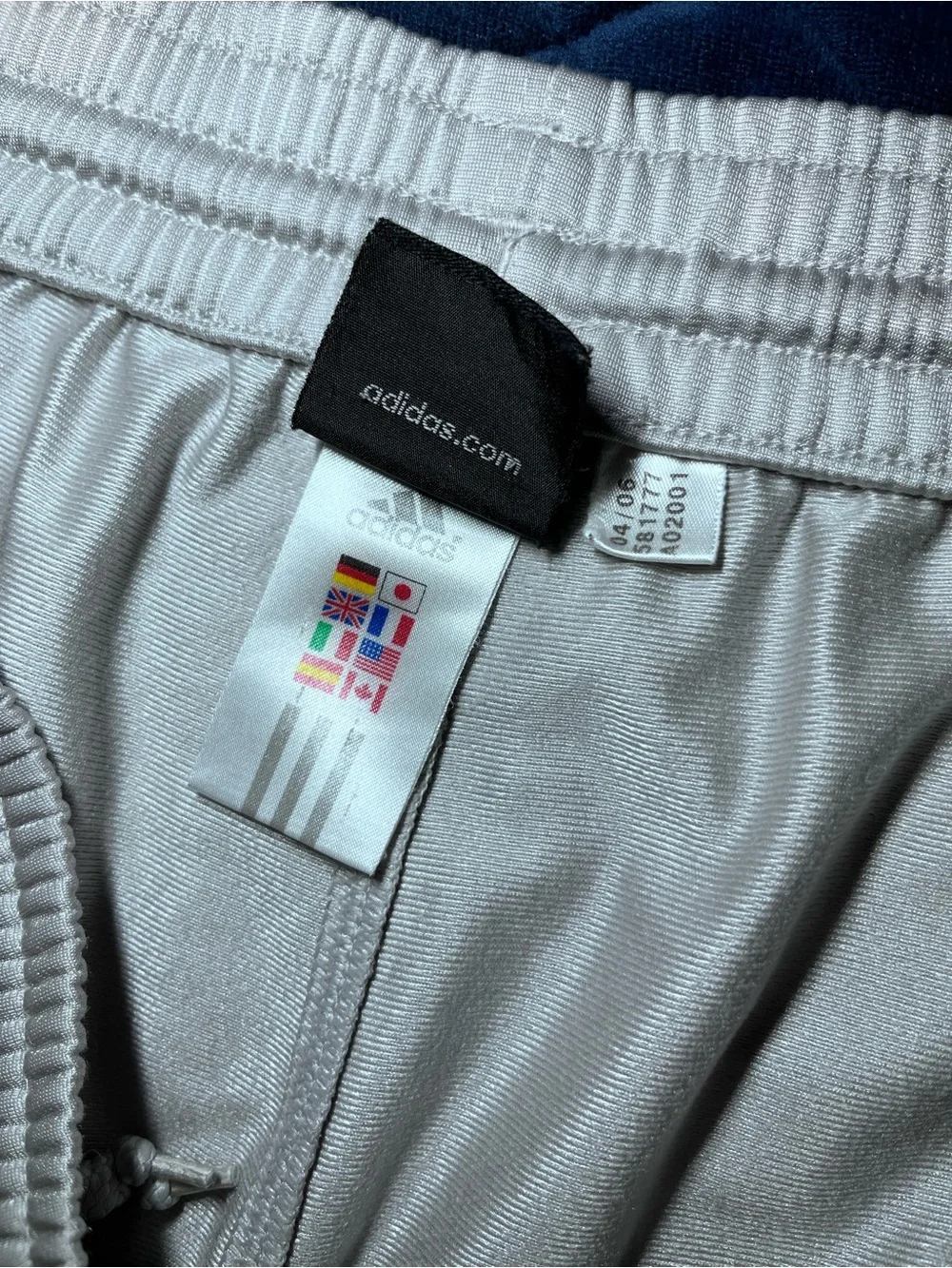 adidas Silver Track Pants - Loose Fitted Streetwear - 3-Stripe Design